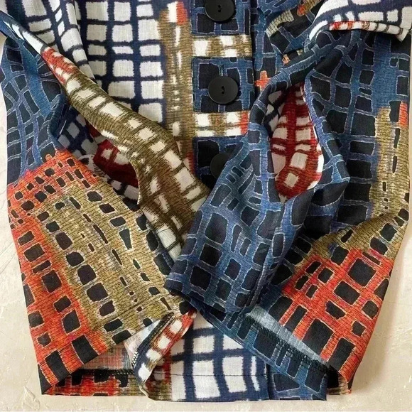 Damee COLOR BLOCK GRIDS Blouse Size M NWT - Picture 7 of 10